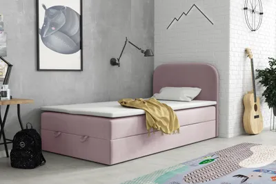 Produktbild von VELAR Boxspringbett mit bettkasten "HUGO", 100 cm, ROSA