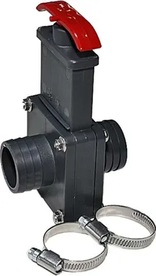 Produktbild von PVC Absperrschieber 38 x 38 mm mit 2 Stück V2A Schellen