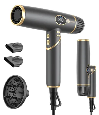 Produktbild von 1600W Ionen Föhn 110000 U min 340g klappbar 57dB-Reise Leistungsstarker Hochgeschwindigkeits-Bürstenlosmotor