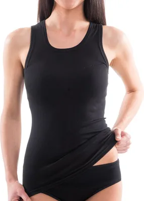 Damen Longshirt aus Baumwolle schwarz