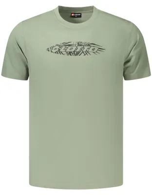 Image de T-shirt vert pour homme avec logo imprimé - manches courtes et col rond