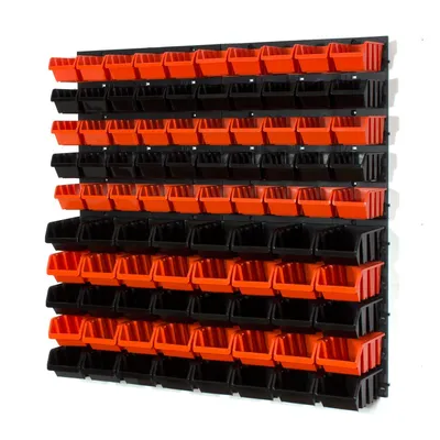 Image de 90 bacs gerbables avec étagère murale 80 x 80 cm | étagère murale de stockage