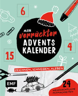 Obrázok produktu pre Mein verrückter Adventskalender - Das Mitmachbuch: zeichnen, schneiden, kleben