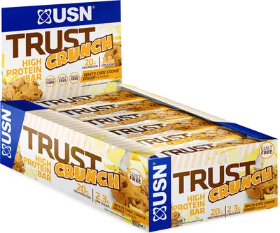 Produktbild von USN Trust Crunch Bars (12x60g) White Chocolate Cookie Dough - Riegel - Protein-Riegel