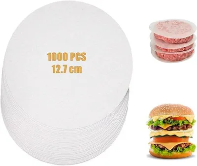 Image de Papier sulfurisé rond de 13 cm pour pizza, friteuse à air chaud, grill et barbecue