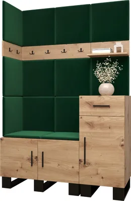 Produktbild von Garderobe ARTIN Set 10 mit gepolsterten Paneelen Industrial Design