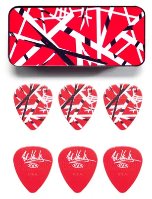Productafbeelding van JIM DUNLOP plectrums, Eddie Van Halen, Frankenstein-model, metalen doos met 6 stuks