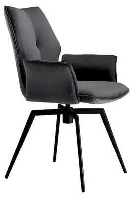 Obrázek produktu pro Židle jídelna design textilní černá jídelní židle židle s područkou