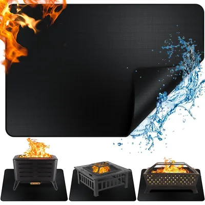 Immagine prodotto di TRANKIELO® - Tappeto ignifugo, 122 x 165 cm - Stuoia per barbecue a carbone e a gas - Resistente al calore e facile da pulire