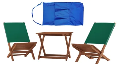Produktbild von Klappstuhl Strandstuhl Anglerstuhl Gartenstuhl Stuhl zum Zusammenstecken grüner Bezug V-10-352
