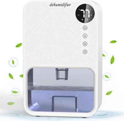 Produktbild von ZELURXX Mini Luftentfeuchter, Leiser und kompakter, mit 1100ml Wassertank, LED Display, Raumgröße 20 m², für Zuhause, 23,8 x 13,5 x 37,2 cm, Weiß