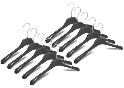 Rutschfeste Kleiderbügel aus Gummi, 10 Stück, 41 cm, schwarz