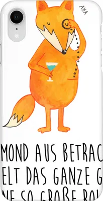 Produktbild von Mr. & Mrs. Panda Iphone XR Handyhülle Fuchs Lord - Weiß - Geschenk, Mond, Premium Kunststoff, Füchse, Cocktail, Handy Case, Spruch Lustig, Neugierig, Schick