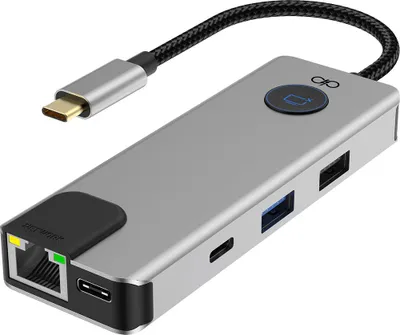 Obrázok produktu pre Force Power, 7-v-1 USB-C rozbočovač s PD 100 W, HDMI, RJ45, USB-A a USB-C, sivý