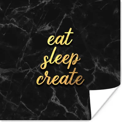 Produktbild von MuchoWow® Poster Zitat - Schlaf - Gold - Marmor 100x100 cm - Babyzimmer
