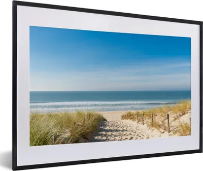 Produktbild von MuchoWow® MuchoWow® Gerahmtes Poster Strand - Meer - Düne - Sand - Sommer 60x40 cm - Poster mit zchwarzem Bilderrahmen - Schlafzimmer - Plakat in Rahmen - Drucken