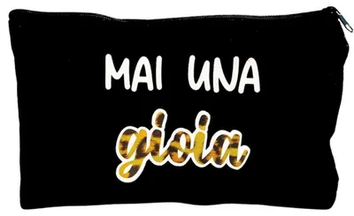 Productafbeelding van Zwarte Canvas Clutch met Ironic Tekst