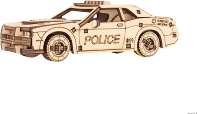 Produktbild von 3D Puzzle, Mini-Polizeiauto, EWA, Holz, 88 Teile