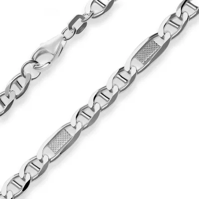 Produktbild von 5,2mm Armband Panzerstegkette Armschmuck aus 925 Silber rhodiniert 19cm