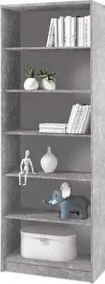 Produktbild von Regal Beistellregal Ablageregal Bücherregal Dekoregal Standregal "Olli VIII" Beton / Weiß