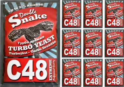 Zdjęcie produktu dla HUGBERT Turbo Yeast Double Snake C48 Drożdże do wódki Drożdże winiarskie 21% 10 szt