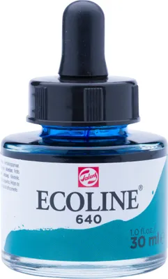 Image de Ecoline peinture à l'eau liquide bouteille 30 ml bleu-vert 640