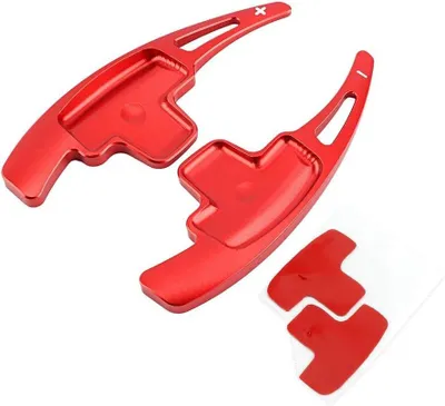 Productafbeelding van Schakelpaddles Stuurwiel - Verlengstukken Paddles - Auto Interieur Upgrade - CNC Aluminium - 2 Stuks - Rood