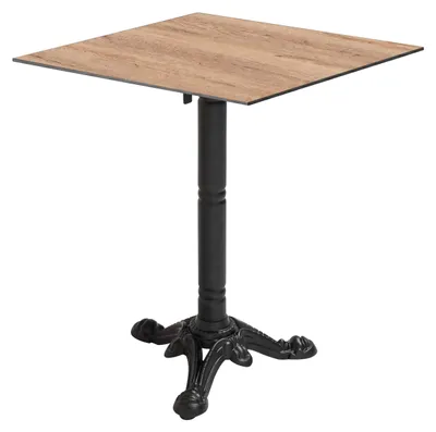 Produktbild von Quadratischer neigbarer Gartenbistrotisch 60 cm für 4 Personen Eiche - Oviala Opera