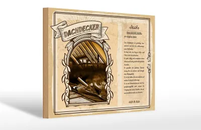 Produktbild von Holzschild Berufe 30x20cm Dachdecker trittfeste Athlet
