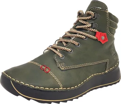 Imagen del producto de Zapatos y botas de mujer Rieker, modelo botín con cordones, color negro, para uso casual