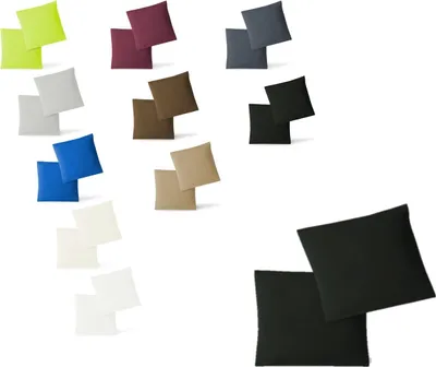 Produktbild von Jersey Kissenbezug Hülle 2 Sparpack Set mit Reißverschluss  hochwertige Qualität 40 x 40 cm schwarz