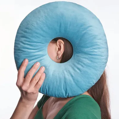 Immagine prodotto di Cuscino a forma di ciambella - Cuscino confortevole - Imbottitura regolabile - 29 x 29 cm - Bianco