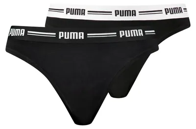 Productafbeelding van 2-delige set PUMA stringbroekjes voor dames, zwart, maat XL