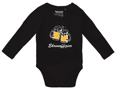 Produktbild von Huuraa Baby Body Ehrenoffizier Schützenfest 74 Black  Baumwolle Fairtrade Langarmbody Geschenkidee