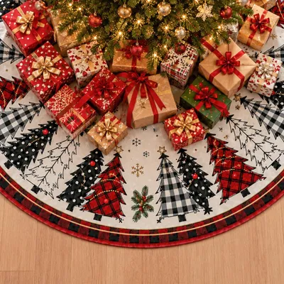 Runde Weihnachtsbaumdecke, Farbverlauf, 1 Stück
