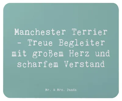 Produktbild von Mr. & Mrs. Panda Mouse Pad Spruch Manchester Terrier Begleiter - Meeresbrise - Geschenk, computer mousepad, kleiner Hund, sportlicher, treue, Hunderasse, laptop mauspad