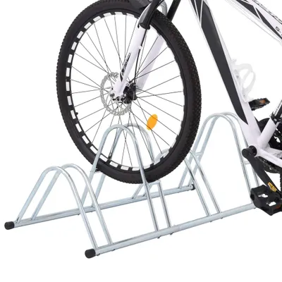 Immagine prodotto di Supporto per 4 Bici da Pavimento Autoportante Acciaio Zincato