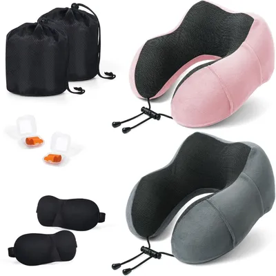 Obrázok produktu pre Sada 2 cestovných súprav na spánok – ergonomický dizajn s maskou na oči a zátkami do uší