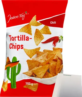 Produktbild von Jeden Tag Tortilla Chips Chili (300g Packung) + usy Block