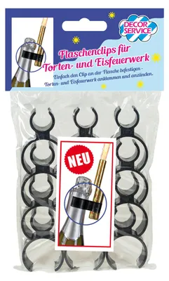Produktbild von 144x Flaschenclips für Torten- und Eisfeuerwerk schwarz