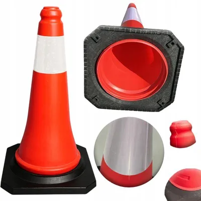 Produktbild von Warnstab Für Strassenarbeiten, Starr, Reflektierend, Hoher Reflektierender Pfosten, 50 Cm