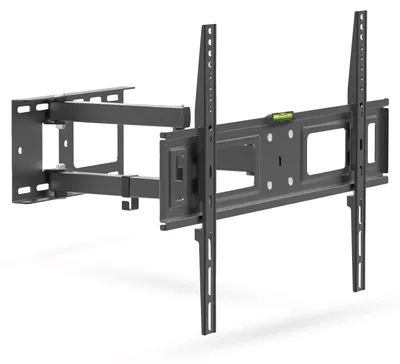 Produktbild von Neigbare und schwenkbare TV-Wandhalterung VESA 600x400 mm - geeignet für 40-80"-Bildschirme, max. 35 kg, schwarz, mit Kabelmanagement und Wasserwaage [39688]