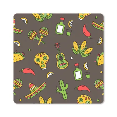 Produktbild von MuchoWow® Mauspad Mousepad Muster - Mexiko - Sombrero 20x20 cm - Mousepads - Maus Mat - Pad - Mausunterlage - Desk Mat - Bureauartikeln