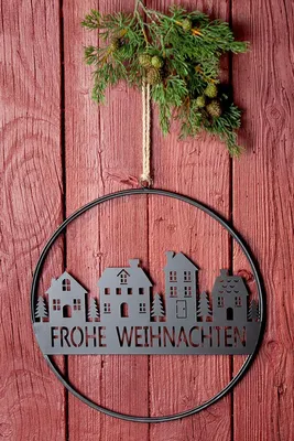 Produktbild von Gilde Metall Hänger "Winterdorf" VE 6 26976