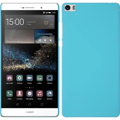 Produktbild von PhoneNatic Case kompatibel mit Huawei P8max - Hülle hellblau gummiert Hard-case + 2 Schutzfolien
