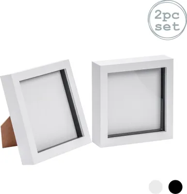 Produktbild von 6x6 Fotorahmen Bilderrahmen in Weiß - stehend und hängend x2