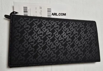 Image de Karl Lagerfeld Grand Portefeuille Cuir Noir Femme Élégant