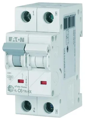 Obrázok produktu pre Miniatúrny istič 1P+NC 6A 6kA AC xPole Home HN-C6/1N 194848