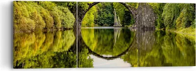 Produktbild von Bild auf Leinwand - Leinwandbild - Park Natur Wasser - 90x30cm - Wand Bild - Wanddeko - Wandbilder - Leinwanddruck - Bilder - Kunstdruck - Wanddekoration - Leinwand bilder - Wandkunst - CA90x30-3902
