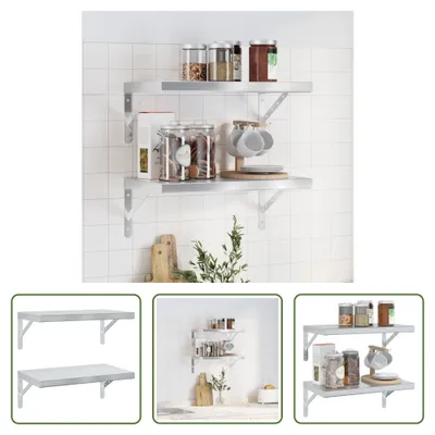 Immagine prodotto di The Living Store Mensole a muro 2 pz. 50x30 cm acciaio inox argento